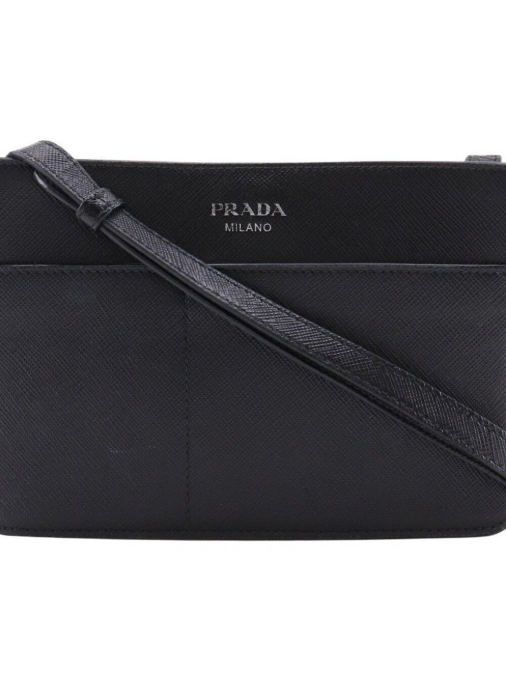 PRADA Mini Shoulder Shoulder Bag black Safiano unisex